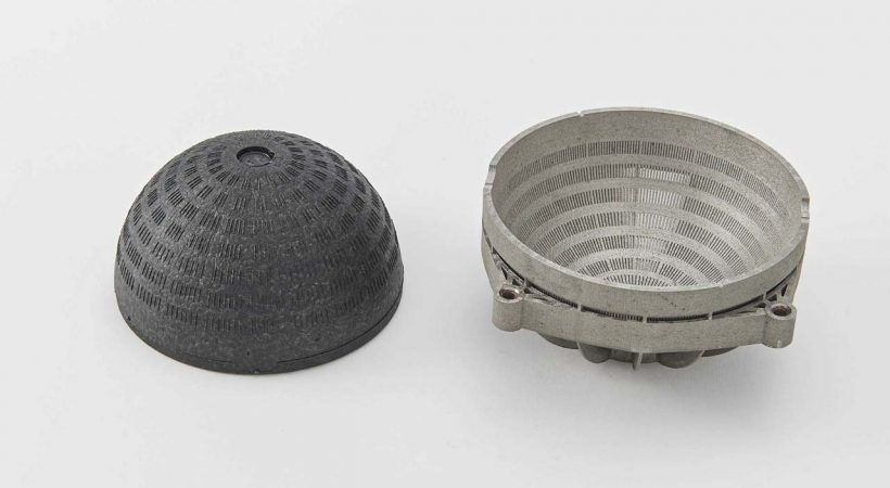 Partikelschaumteil hergestellt mit 3D gedrucktem Werkzeug in der BEAD.MACHINE